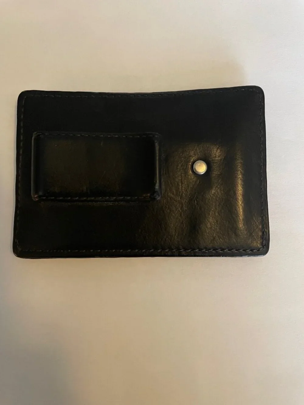 Coach Black Leather Slim Wallet with Money Clip Good Condition
